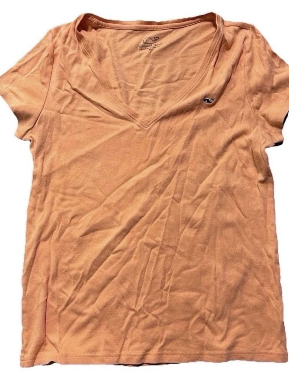 Women’s Vineyard Vines Orange Short Sleeve V Neck T Shirt Size XL